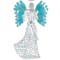 White-Blue LED Metal and PVC Angel with Halo, Wings and Flute – 3D Decor